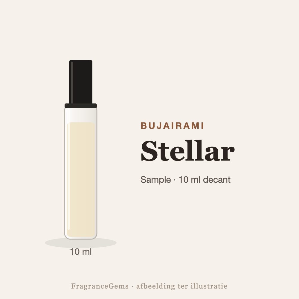 Bujairami Stellar sample – 10 ml decant in glazen sprayflesje