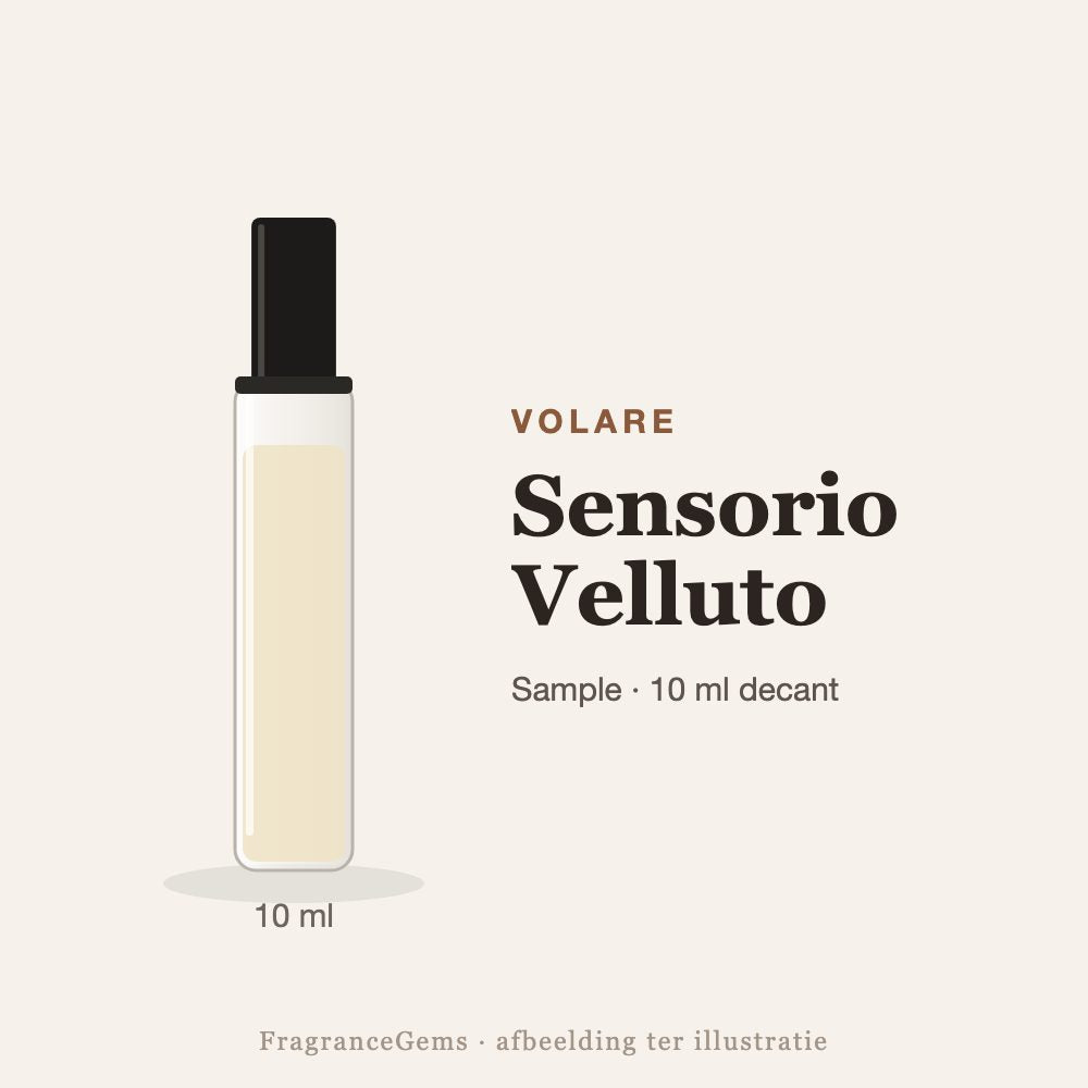 Volare Sensorio Velluto sample – 10 ml decant in glazen sprayflesje